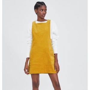 Zara Corduroy Pinafore Dress